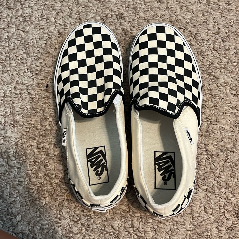 Black And White Checkered Vans Size 8 Women’s